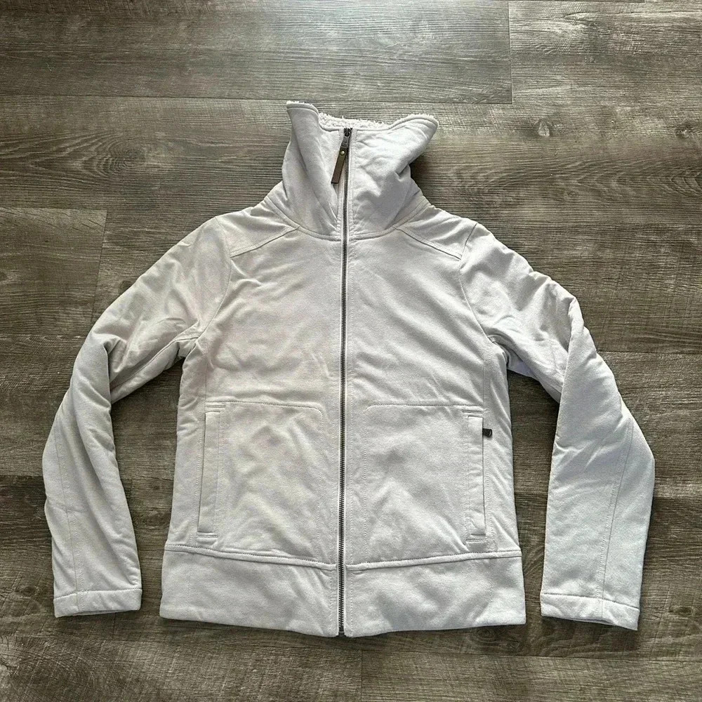 Prana Xina Jacket Womens Ivory Off White Sherpa Fleece Lined Full Zip size XS